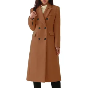 Hezmore - Mantel Jacke Damen – Eleganter Doppelreiher-Mantel mit taillierter Passform